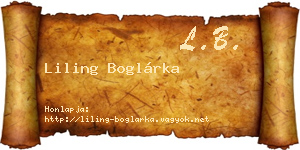 Liling Boglárka névjegykártya