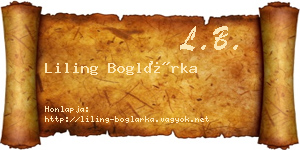 Liling Boglárka névjegykártya